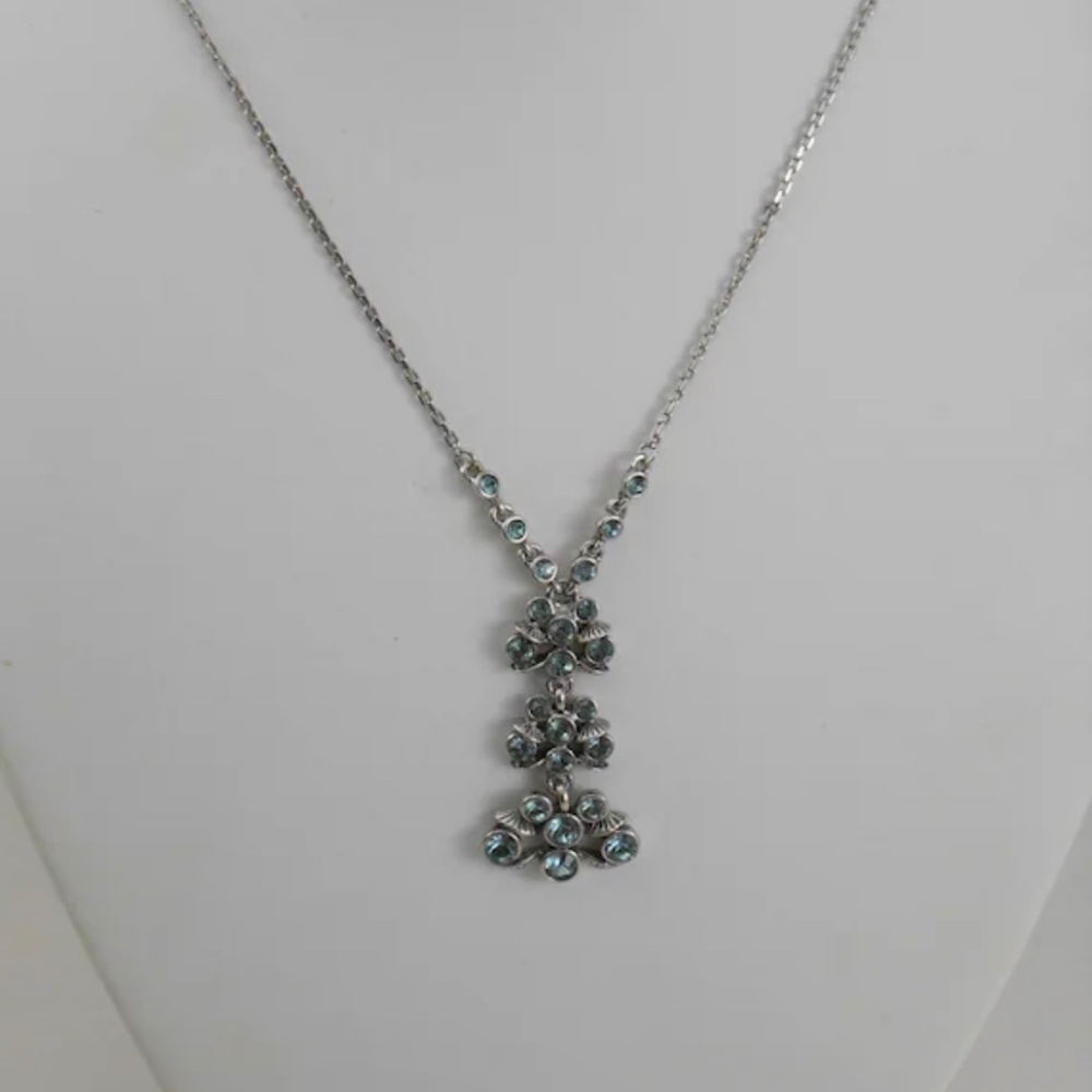 Givenchy Blue Crystal Dangle Pendant Necklace $78
